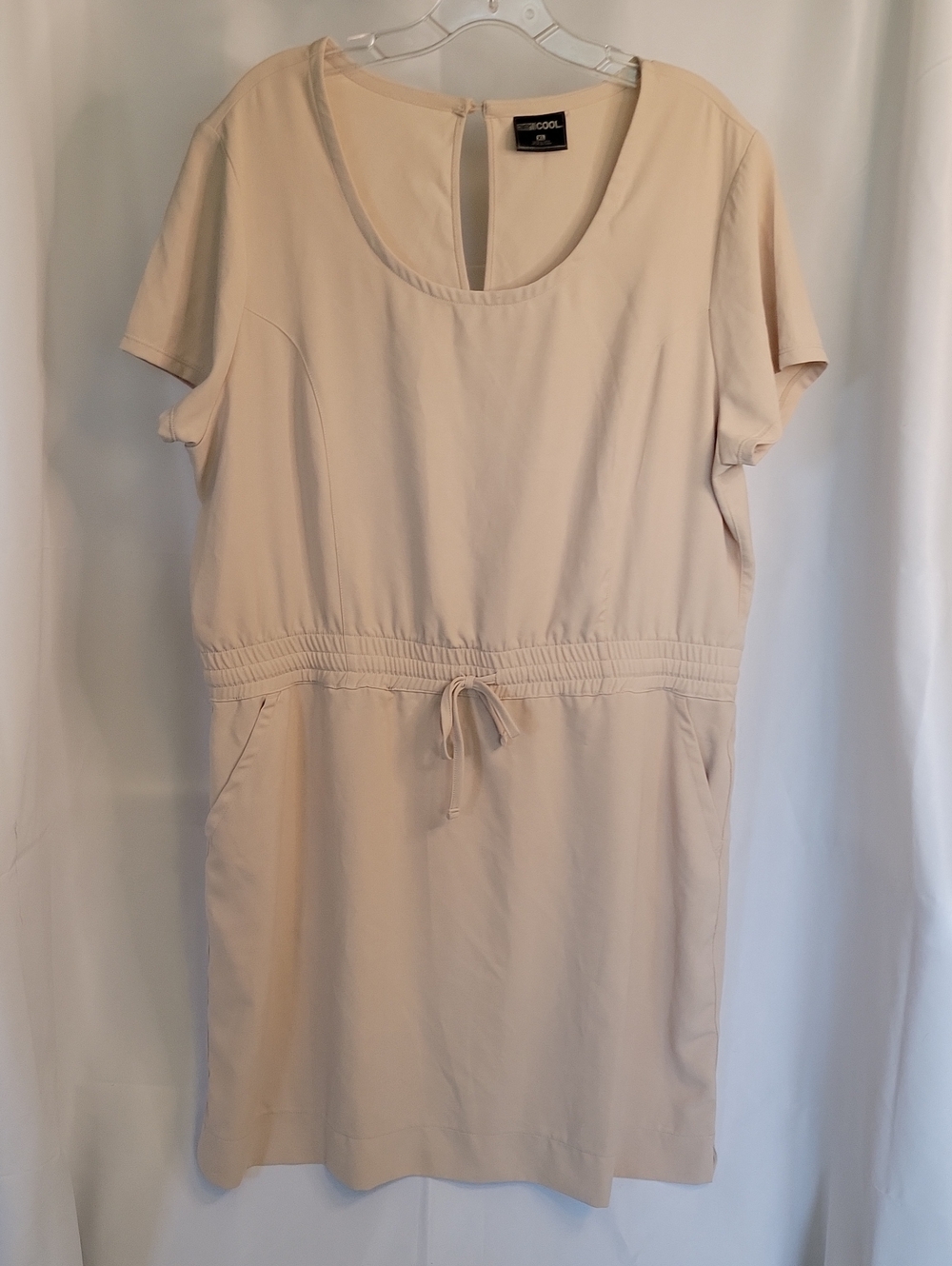croft & barrow Beige Drawstring Waist Midi Dress